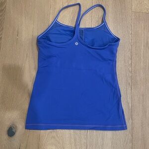 lululemon athletica cobalt blue strappy shelf-bra tank